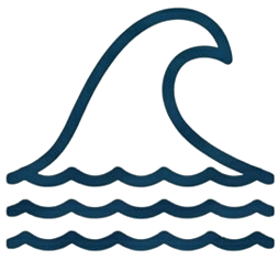 Ocean water wave outline icon